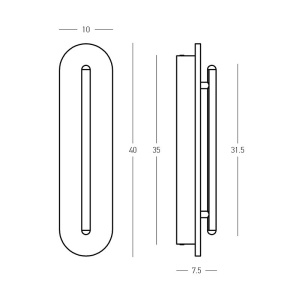 Aplica de perete din travertin si metal negru LED VETRO - Img 5