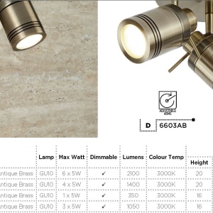 Aplica de perete directionabila pentru baie IP44 Samson 6601AB SRT 74567 universul-luminii.ro