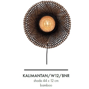 Aplica de perete eco din bambus Kalimantan 44cm nat/bl 178287 universul-luminii.ro