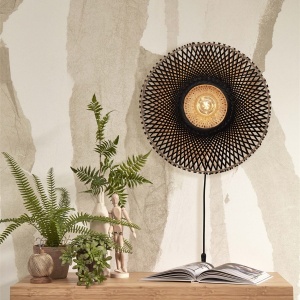 Aplica de perete eco din bambus Kalimantan 44cm nat/bl 55257 universul-luminii.ro