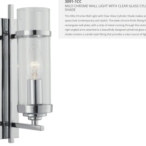 Aplica de perete eleganta design modern Milo 3091-1CC SRT - Img 2
