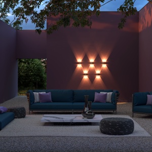 Aplica de perete exterior cu iluminat arhitectural IP54 LED Strato alb 100777 universul-luminii.ro