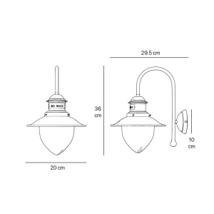 Aplica de perete exterior IP44 realizata manual din alama Amalfi - Img 4