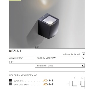 Aplica de perete exterior moderna IP54 REZIA 1 BK 97087 universul-luminii.ro