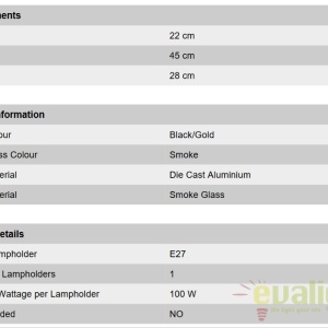 Aplica de perete exterior stil clasic IP43 Puchberg AL 11K/82571 schwarz-gold/rauch OR 47437 universul-luminii.ro