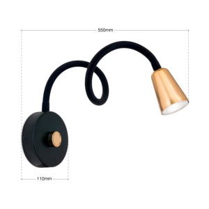 Aplica de perete flexibila cu spot GU10 DOTTY negru - Img 4