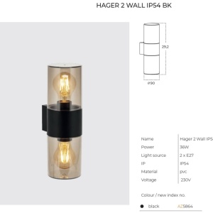 Aplica de perete iluminat exterior IP54 HAGER 2 59647 universul-luminii.ro