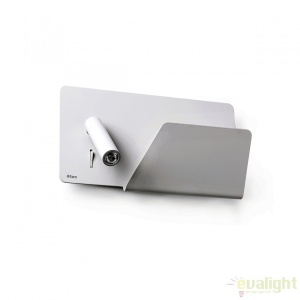 Aplica de perete / Lampa cu reader LED SUAU USB alb dormitor dreapta 62122