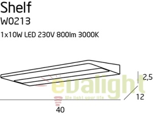 Aplica de perete LED ambientala design modern SHELF W0213 MX - Img 4