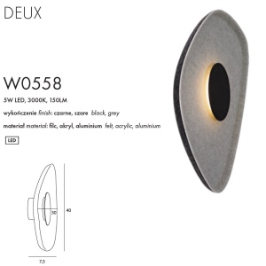 Aplica de perete LED design decorativ Deux negru 238967 universul-luminii.ro