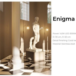 Aplica de perete LED design minimalist ENIGMA, Coral red - Img 4