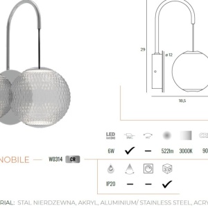 Aplica de perete LED design modern NOBILE - Img 9