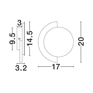 Aplica de perete LED metal auriu si travertin MOLLI 17cm - Img 6