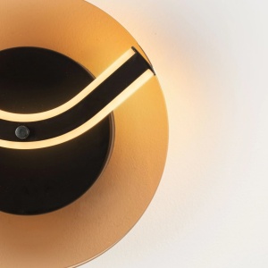 Aplica de perete LED metal negru cu sticla champagne, HALLEY - Img 7