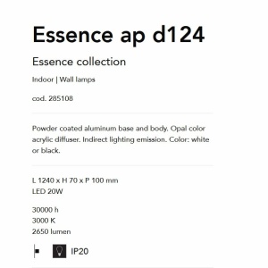 Aplica de perete LED moderna design liniar ESSENCE AP 20W NERO - Img 4