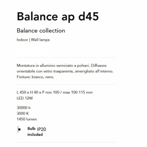 Aplica de perete Led orientabila Balance ap d45 neagra - Img 2