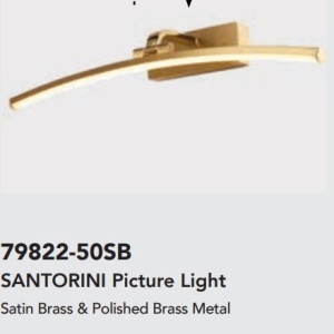 Aplica de perete LED pentru oglinda sau tablou Santorini alama, L-50cm 136367 universul-luminii.ro