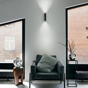 Aplica de perete LOOK LED AP2 SQUARE D30 H300 ON-OFF NERO 3000K - Img 2