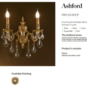 Aplica de perete LUX cu cristale Scholer, Ashford 144397 universul-luminii.ro