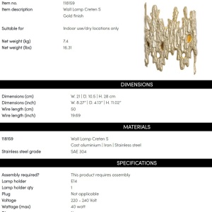 Aplica de perete LUX design decorativ Creten S 143627 universul-luminii.ro