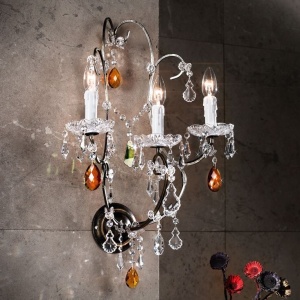 Aplica de perete LUX super eleganta cristal cu 3 brate Verona antik-gold WA 2-1097/3 OR