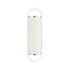 Aplica de perete metal cromat si tesatura alb crem Libero - Img 2