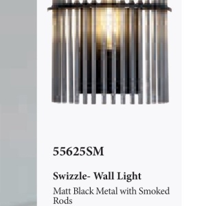 Aplica de perete metal negru, tije din sticla Swizzle 621907 universul-luminii.ro