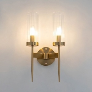 Aplica de perete, Metal, Sticla, Flame auriu 182167 universul-luminii.ro