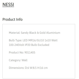 Aplica de perete minimalista NESSI, NVL-9011405 246647 universul-luminii.ro