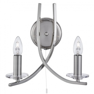 Aplica de perete moderna design argintiu Ascona 4162-2SS SRT