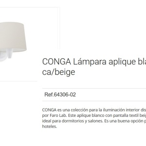 Aplica de perete moderna design elegant CONGA alb/bej 64306-02 90427 universul-luminii.ro