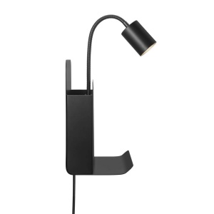 Aplica de perete, mufa USB, design modern ROOMI negru 2112551003 NL 94217 universul-luminii.ro
