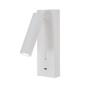 Aplica de perete, Mufa USB, LED, Tarifa III alb MA-8984