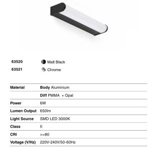 Aplica de perete / oglinda baie IP44 TIDE 300, chrome 160867 universul-luminii.ro