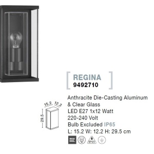 Aplica de perete pentru iluminat exterior IP65 REGINA 205917 universul-luminii.ro
