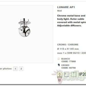 Aplica de perete,Plafonier reglabil LUNARE AP1 Cromo 066790 47347 universul-luminii.ro