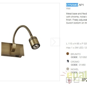 Aplica de perete power LED DYNAMO AP1 BRUNITO 121352 60847 universul-luminii.ro