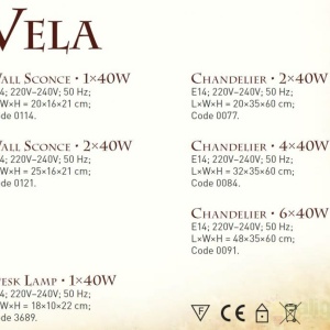 Aplica de perete rustica fabricata manual din lemn Vela WOOD-VE-AP1 177927 universul-luminii.ro