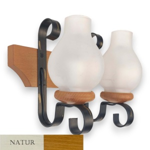 Aplica de perete rustica fabricata manual din lemn Vela WOOD-VE-AP2 177937 universul-luminii.ro