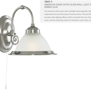 Aplica de perete stil clasic American Diner argintiu 1041-1 SRT - Img 2