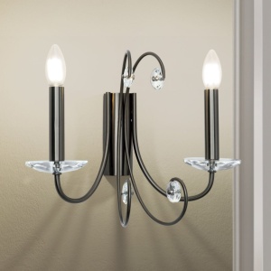 Aplica de perete stil clasic cu cristal K9 ARIANE2L nickel inchis 156417 universul-luminii.ro