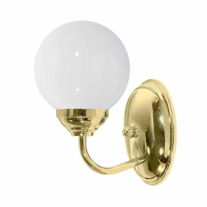 Aplica de perete stil clasic italian din alama si sticla Globe