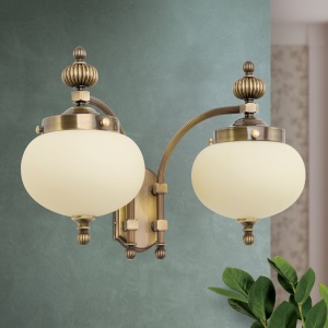 Aplica de perete stil clasic Nostalgie 2L down alama antique/champagne 155747 universul-luminii.ro