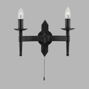 Aplica de perete stil rustic Cartwheel 2422-2BK SRT 60707 universul-luminii.ro