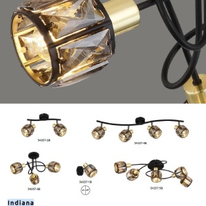 Aplica de perete / tavan cu 2 spoturi design modern INDIANA auriu, negru 210697 universul-luminii.ro