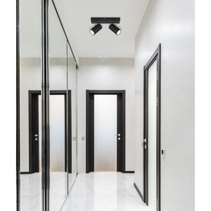 Aplica de perete / tavan cu 2 spoturi directionabile design modern ROBBY negru mat 114187 universul-luminii.ro