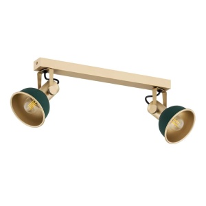 Aplica de perete / tavan cu 2 spoturi directionabile design modern Lenora auriu, verde 124877 universul-luminii.ro