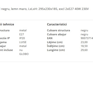 Aplica de perete/ tavan stil minimalist LUISE 2 203197 universul-luminii.ro