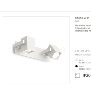 Aplica design modern cu 2 spoturi directionabile MOUSE AP2 negru 156705 44347 universul-luminii.ro