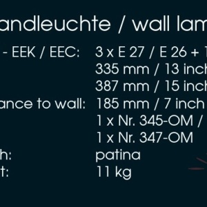 Aplica din fier forjat cu 3 surse de lumina, WL 3603, spot -downlight- 47897 universul-luminii.ro